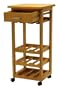 Winsome Wood Wine Cart with Drawer, Light Oak