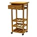 Winsome Wood Wine Cart with Drawer, Light Oak
