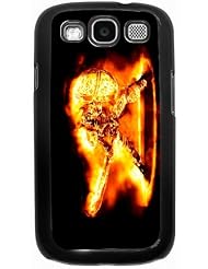 Rikki KnightTM Fiery Skeleton Warrior - Black Rubber TPU Hard Case Cover (Front Bumper Protection) for Samsung? Galaxy i9300 Galaxy S3