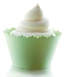 Celery Light Pear Green Cupcake Wrappers - Set of 12 - Custom Paper Wraps for Standard Size Cupcakes