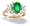 14K Yellow Gold Genuine Oval Emerald and Diamond Ring - Size 4