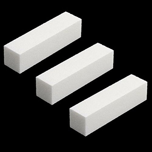 3 Pcs White Buffer Buffing Sanding Block File Manicure Pedicure For Nail Art