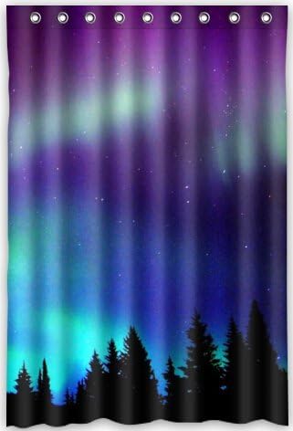 DavidHot Wonderful Charming Aurora Beautiful Sky Shower Curtain New Waterproof Polyester Fabric Bath Curtain ( )
