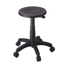 Adjustable Office Stool with Casters- Black