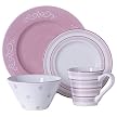 Soft Country Scroll 16-pc. Dinnerware Set - Pink