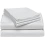 Victoria Collection 600 Thread Count 100% Cotton Sateen King Stripe Sheet, White