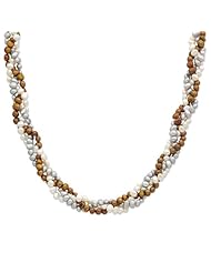 SS 17in 6-7mm White/Brown/Grey Freshwater Cult. Pearl w/ 2in ext. Necklace