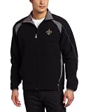 NFL Men's New Orleans Saints Determination II Jacket Adult Long Sleeve Lightweight Performance Full Zip Jacket (Black/Storm Gray, X-Large)