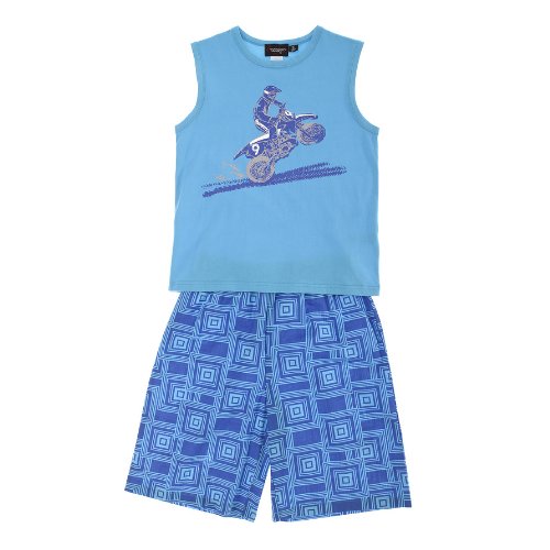 Sovereign Sleepwear Dirt Biker Vest and Shorts Cotton PJ set