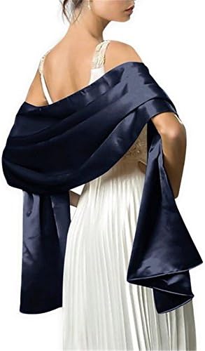 Noblee Satin Shawl Wrap Navy