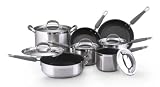 KitchenAid Gourmet Essentials Brushed Stainless Steel Nonstick 12-Piece Cookware Set