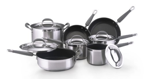 KitchenAid Gourmet Essentials Stainless Steel Nonstick 12-Piece Cookware Set KitchenAid Gourmet Essentials Stainless Steel Nonstick 12-Piece Cookware Set