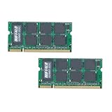 BUFFALO DDR2 667MHz SDRAM(PC2-5300) 200Pin S.O.DIMM 2GB 2枚組 A2/N667-2GX2