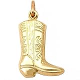 Cowboy Boot Charm 14k Gold 20.5mm