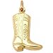 Cowboy Boot Charm 14k Gold 20.5mm