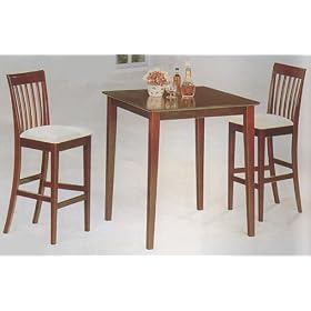 3 Piece Cappuccino Finish Table and Bar Stool by 