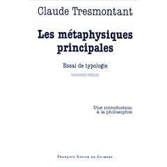 Les m�taphysiques principales : Essai de typologie