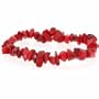 Red Genuine Sea Bamboo Coral Chip Stretch Bracelet
