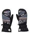 Roxy SNOW Juniors Mouna Mittens, Toluca Stripe Anthracite, Medium