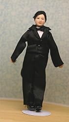 A Victorian Man Porcelain Doll - Dollhouse Miniature
