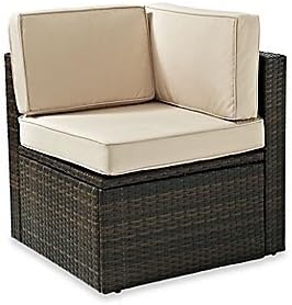 Crosley Palm Harbor Collection Outdoor Wicker Corner Chair in Brown