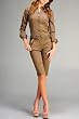 Womens Long Sleeve Buttoned Bermuda Jumpsuit with Belted Waist and Collar