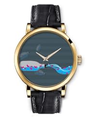 SPRAWL Aanalog Fashion Series Gold Ladies Watches of Genuine Black Leather Strap,Unique Wrist Watch for Women Girls Designed with giving love