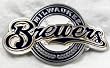 Milwaukee Brewers Enamel Pewter Buckle, MLB Baseball Buckle