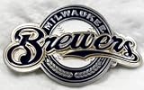 Milwaukee Brewers Enamel Pewter Buckle, MLB Baseball Buckle