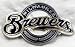 Milwaukee Brewers Enamel Pewter Buckle, MLB Baseball Buckle