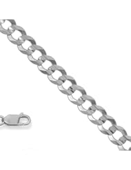 14k Solid White Gold 2.5 mm (3/32 Inch) Curb Link Anklet 10" w/ Lobster Claw Clasp