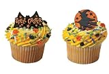Halloween Cupcake Decoration Ring Spellcaster & Witch 48 & 38mm pack of 12