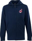 Cleveland Indians Navy Signature Full-Zip Fleece Hooded Sweatshirt