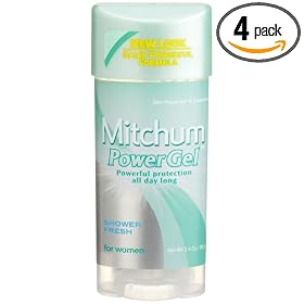 Mitchum Anti-Perspirant & Deodorant for Women, Power Gel Shower Fresh, 3.4-Ounce Sticks (Pack of 4)