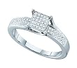 Stunning 10k. White Gold Micro Pave Engagement / Promise Ring " Size 7 "