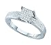 Stunning 10k. White Gold Micro Pave Engagement / Promise Ring " Size 7 "