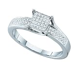 Stunning 10k. White Gold Micro Pave Engagement / Promise Ring " Size 7 "