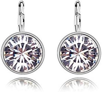 Amare Tutto Rhodium Plated Bella Round Swarovski Element Clear Crystral Earrings