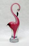 Pink Flamingo Blown Glass Art Figure Statue Sculpture
