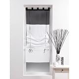 Store droit (60 cm) voile bicolore Blanc et Noir