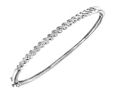 9ct White Gold 0.50ct Diamond Tension Set Twist Bangle