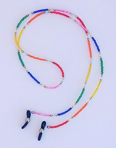 Handmade Beaded Eyeglass Chain Holder~Swarovski Crystal~Rainbow