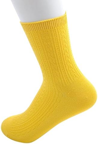 OurSilkRoad Women's Bamboo Crew Socks Pack of 6 Yellow