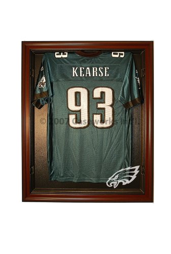 Philadelphia Eagles Football Jersey Display Case with Removable Face and Black Finish Frame