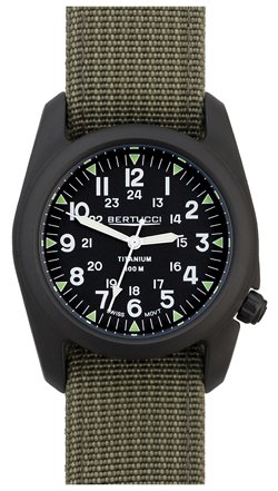 Bertucci A-2T Vintage IP Titanium Black Dial Men's Watch - 12028