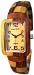 Tense Wood Watch Inlaid Multicolored Cuff Square Face L8203I