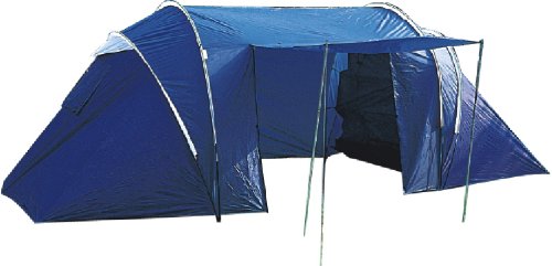 4 FOUR MAN PERSON FAMILY CAMPING TENT WITH 2 ROOMS BLUE