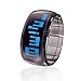 Bracelet Design Futuristic Blue LED Wrist Watch - Black