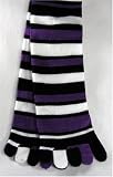 Stripey Purple Knee-length Toe Socks (9-11)
