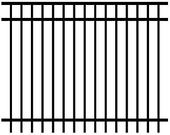 Allure Aluminum Cosmopolitan 4 ft. x 6 ft. Black Aluminum 3-Rail Unassembled Fence Panel